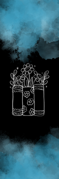Blue & Black with White Floral Books