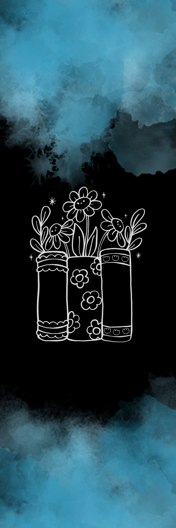 Blue & Black with White Floral Books