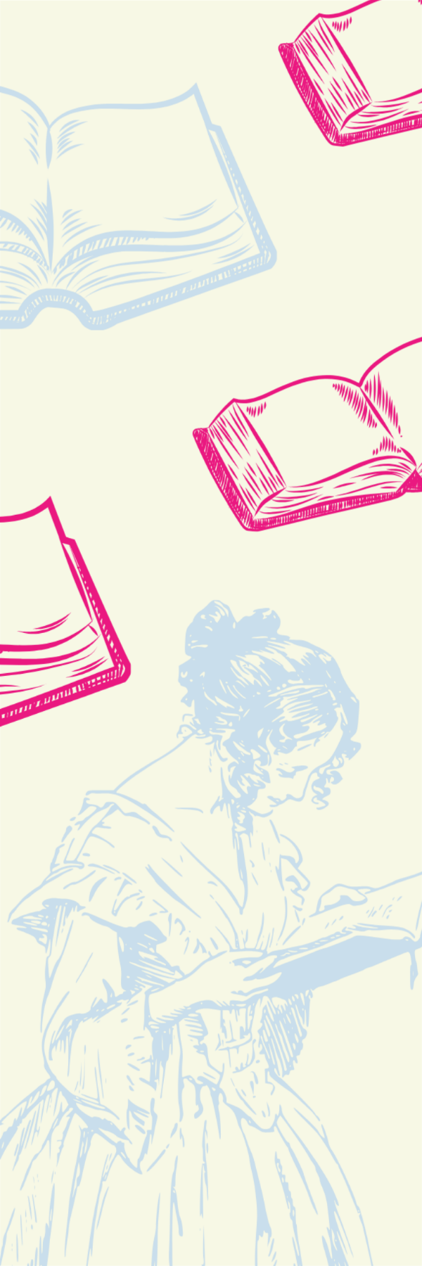 Girl Reading (Pink and Blue)