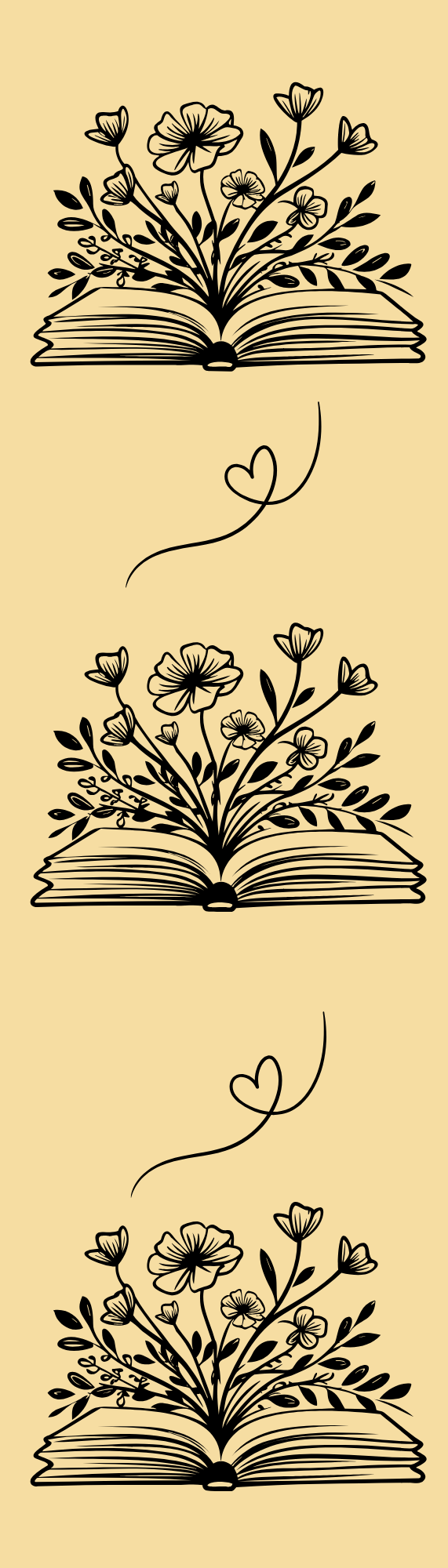 Tan Floral Books